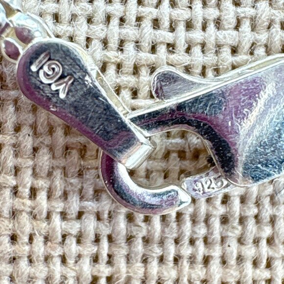 Sterling Silver 925 Mother of Pearl Scroll Pendant Necklace Size 23.5" Length - Picture 15 of 16